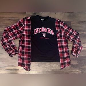 Indiana University Hoosiers Upcycled Flannel Shirt